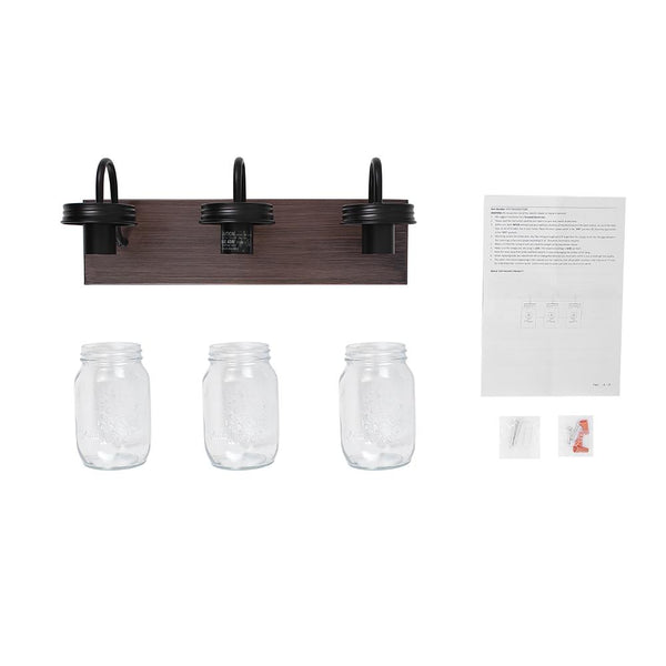 Chandelierias-Decorative Mason Jar 3-Light Wall Sconce-Wall Sconce--