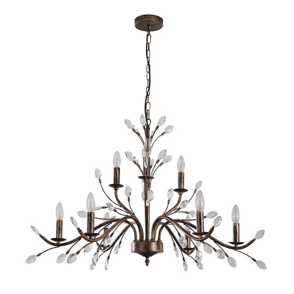 Chandelierias-French Vintage Candle Style Chandelier with Crystal Accents-Chandelier-6 Bulbs-