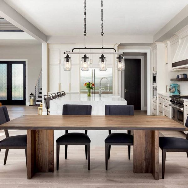 Chandelierias-Glass Mason Jar Pendant Kitchen Island Lighting-Pendant--