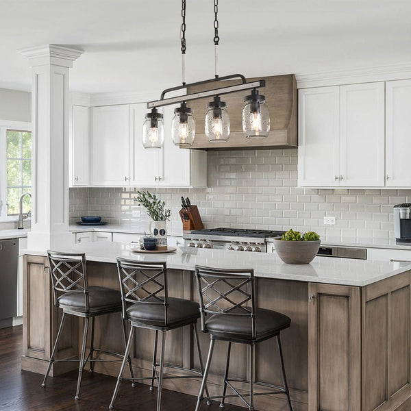 Chandelierias-Glass Mason Jar Pendant Kitchen Island Lighting-Pendant--