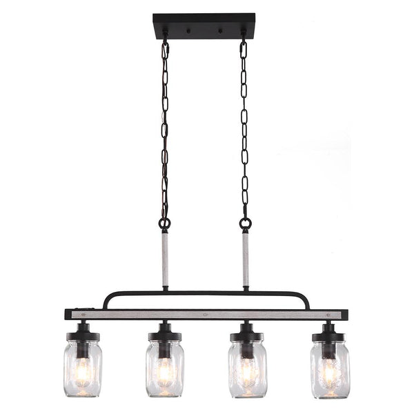 Chandelierias-Glass Mason Jar Pendant Kitchen Island Lighting-Pendant--
