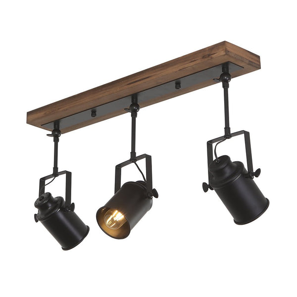 Chandelierias-Industrial 3-Light Black Pendant Track Lighting-Pendant--