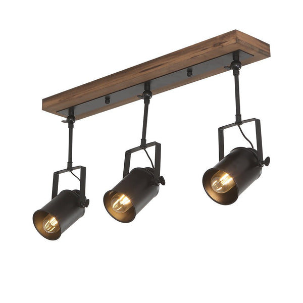 Chandelierias-Industrial 3-Light Black Pendant Track Lighting-Pendant--
