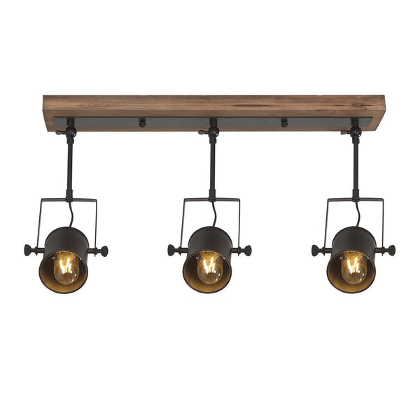 Chandelierias-Industrial 3-Light Black Pendant Track Lighting-Pendant--