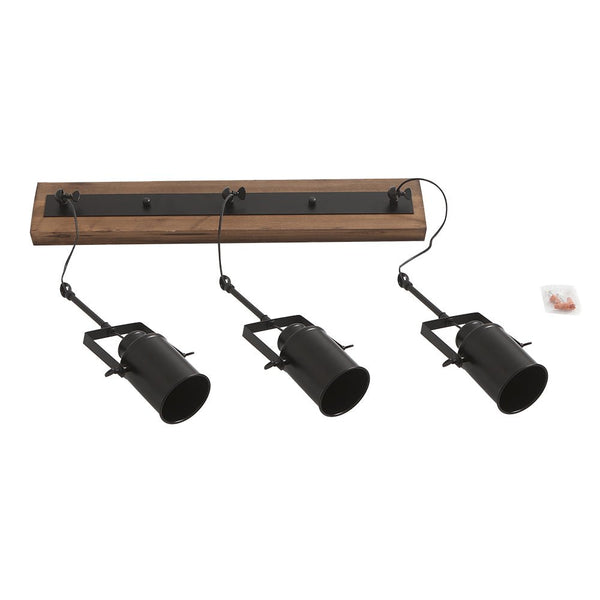 Chandelierias-Industrial 3-Light Black Pendant Track Lighting-Pendant--