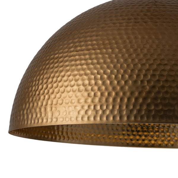 Chandelierias-Industrial Single-Light Hammered Metal Dome Pendant-Chandeliers-Silver Black-15.7in.