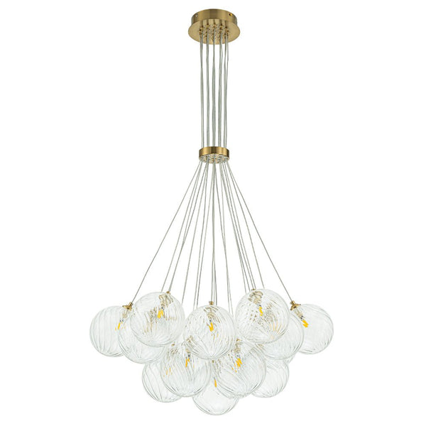 Chandelierias-Luxe Floating Cluster Swirl Glass Globe Bubble Chandelier-Chandeliers-13 Bulbs-
