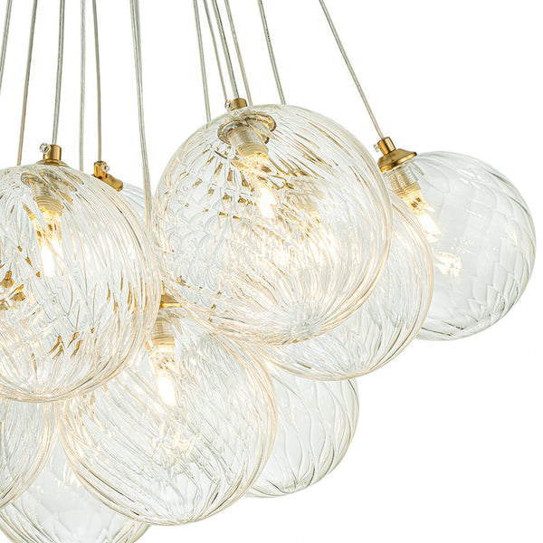 Chandelierias-Luxe Floating Cluster Swirl Glass Globe Bubble Chandelier-Chandeliers-13 Bulbs-