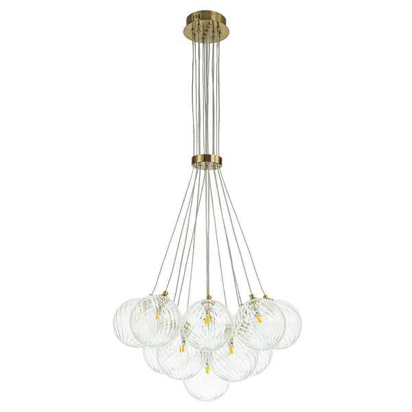 Chandelierias-Luxe Floating Cluster Swirl Glass Globe Bubble Chandelier-Chandeliers-13 Bulbs-