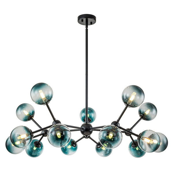 Chandelierias-Mid-century 15-Light Gradient Glass Sputnik Branch Chandelier-Chandeliers-Black-