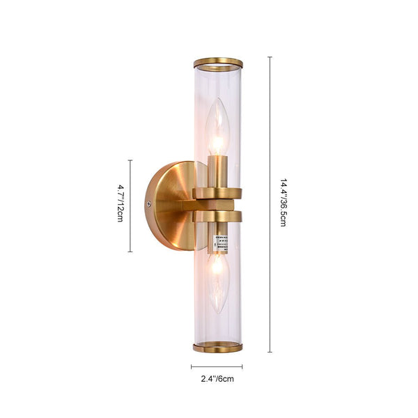 Chandelierias-Mid-century 2-Light Linear Vanity Wall Sconce-Wall Light-Black-