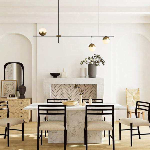 Chandelierias-Mid-Century Modern 3-Light Glass Globe Chandelier-Chandelier--