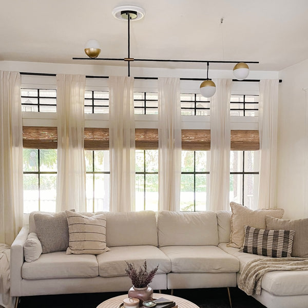 Chandelierias-Mid-Century Modern 3-Light Glass Globe Chandelier-Chandelier--