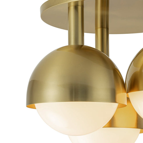 Chandelierias-Mid-century Modern 3-Light Glass Globe Semi-Flush Mount-Semi Flush-Polished Nickel-