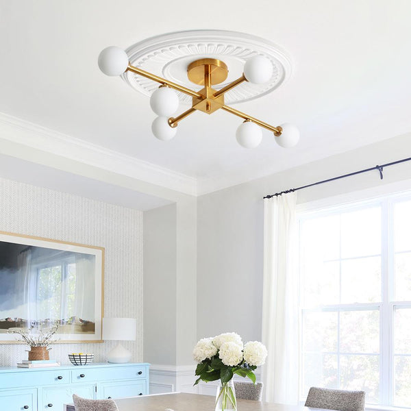 Chandelierias-Mid-Century Modern Sputnik Semi Flush Mount-Semi Flush-6 Bulbs-