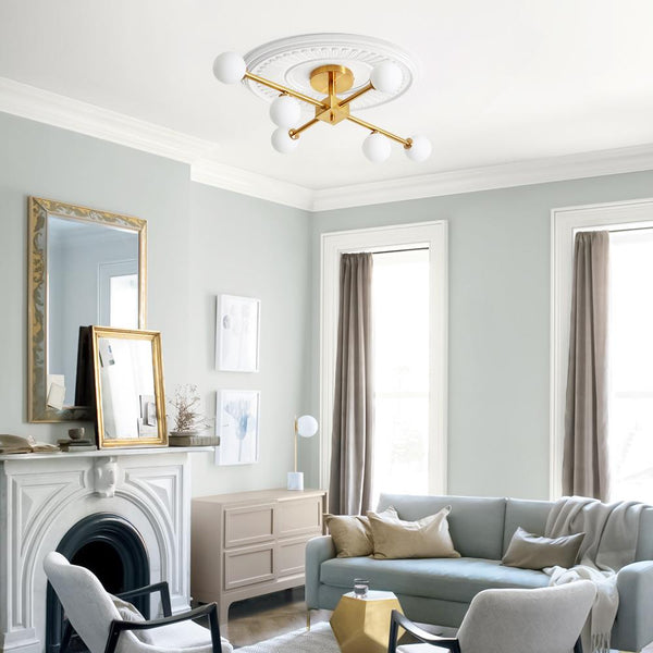 Chandelierias-Mid-Century Modern Sputnik Semi Flush Mount-Semi Flush-6 Bulbs-