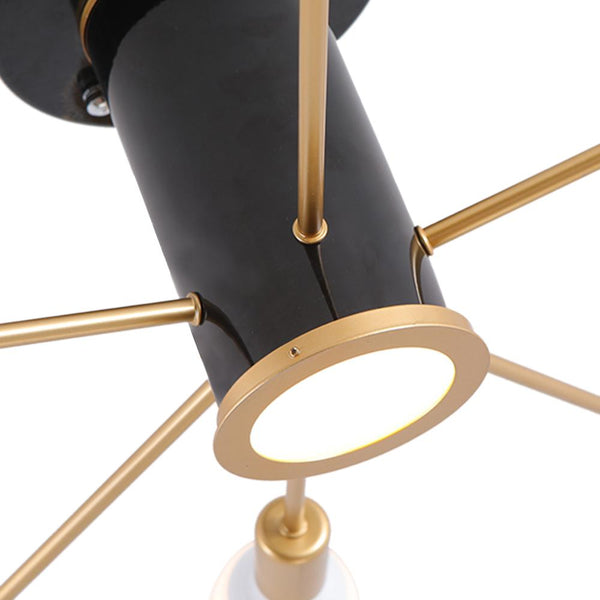Chandelierias-Mid Century Semi Flush Sputnik Ceiling Light-Flush Mount-White-