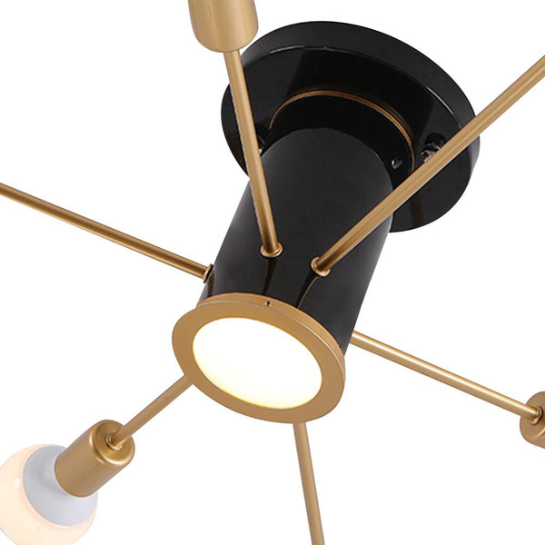 Chandelierias-Mid Century Semi Flush Sputnik Ceiling Light-Flush Mount-White-