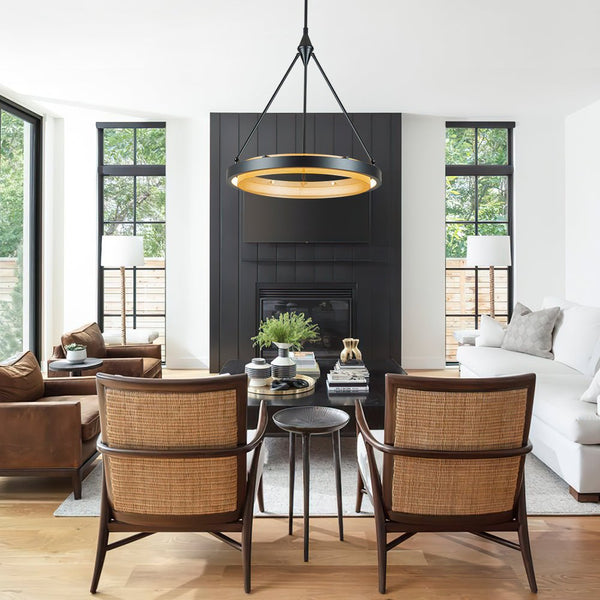 Chandelierias-Minimalist Metal Mesh Circle Dimmable LED Pendant Light-Pendant-Black (Pre-order)-