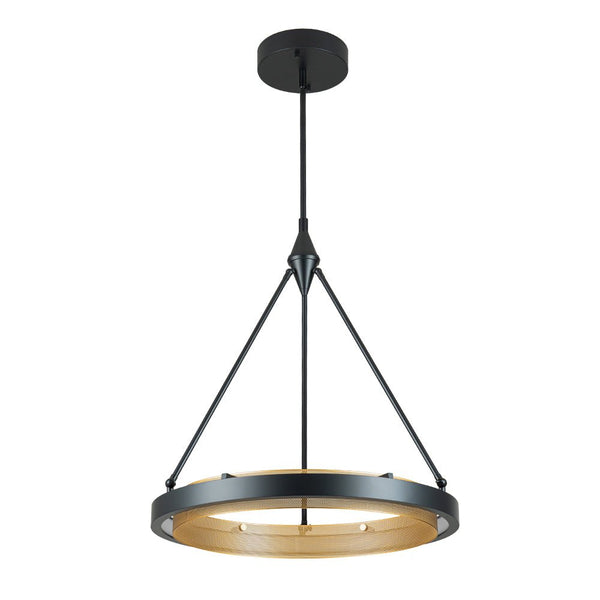 Chandelierias-Minimalist Metal Mesh Circle Dimmable LED Pendant Light-Pendant-Black (Pre-order)-