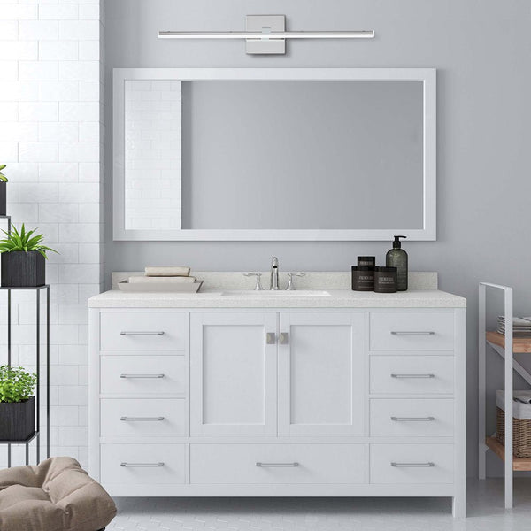 Chandelierias-Minimalist Modern Linear Dimmable LED Vanity Light-Wall Light-Chrome-