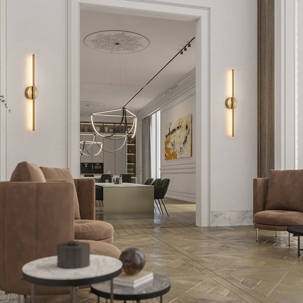 Chandelierias-Minimalist Strip Dimmable LED Linear Wall Light-Wall Light-Brass-