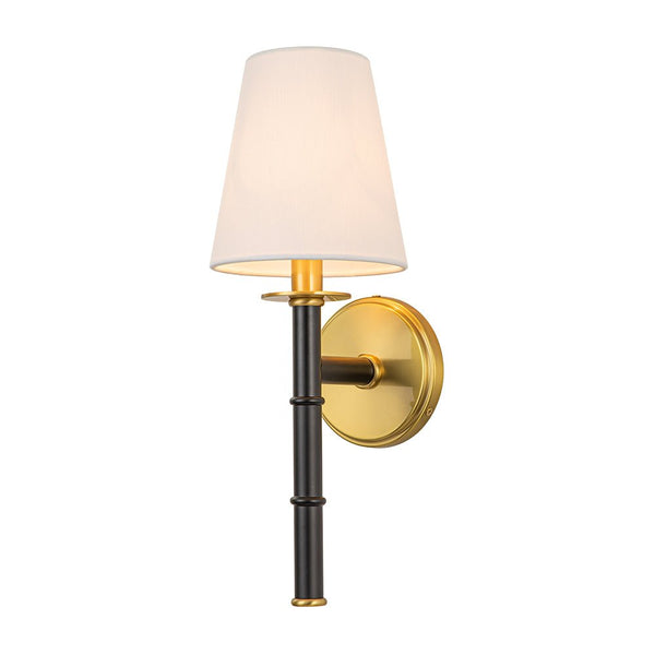 Chandelierias-Modern 1-Light Brushed Brass Wrapped Sconce-Wall Light-Black-