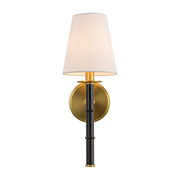 Chandelierias-Modern 1-Light Brushed Brass Wrapped Sconce-Wall Light-Black-
