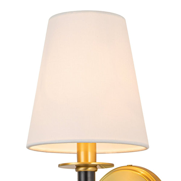 Chandelierias-Modern 1-Light Brushed Brass Wrapped Sconce-Wall Light-Black-