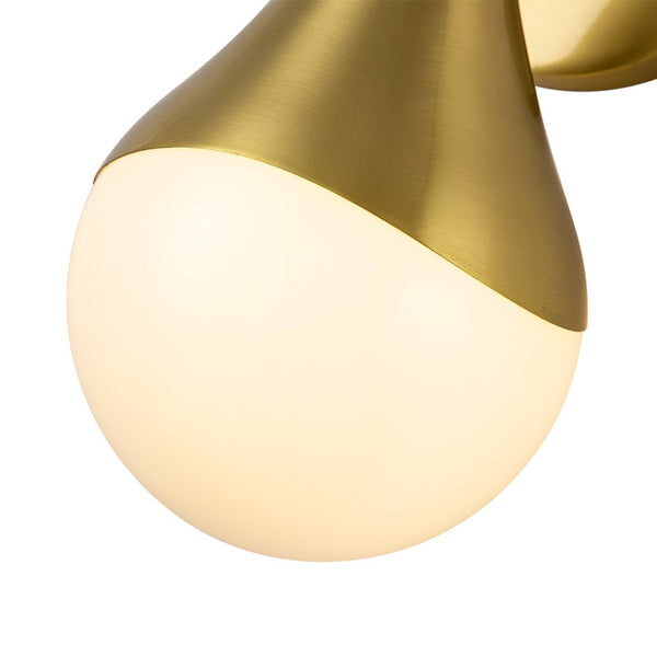 Chandelierias-Modern 1-Light Teardrop Brass Bathroom Wall Sconce-Wall Light-Brass-