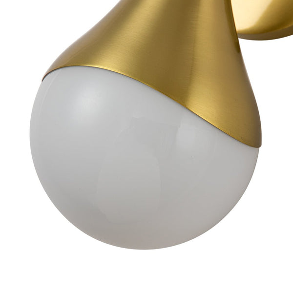 Chandelierias-Modern 1-Light Teardrop Brass Bathroom Wall Sconce-Wall Light-Brass-