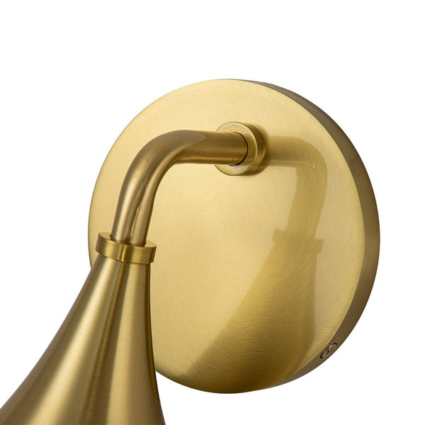 Chandelierias-Modern 1-Light Teardrop Brass Bathroom Wall Sconce-Wall Light-Brass-