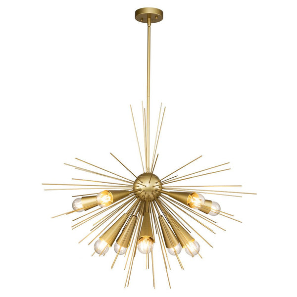 Chandelierias-Modern 10-Light Metal Sputnik Chandelier-Chandelier-Black-