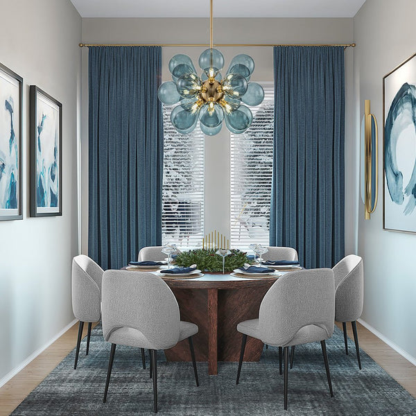 Chandelierias-Modern 18-Light Hand Blown Glass Cluster Chandelier-Chandelier-Blue Bubbles-
