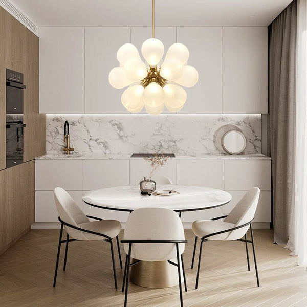 Chandelierias-Modern 18-Light Hand Blown Glass Cluster Chandelier-Chandelier-White Bubbles-