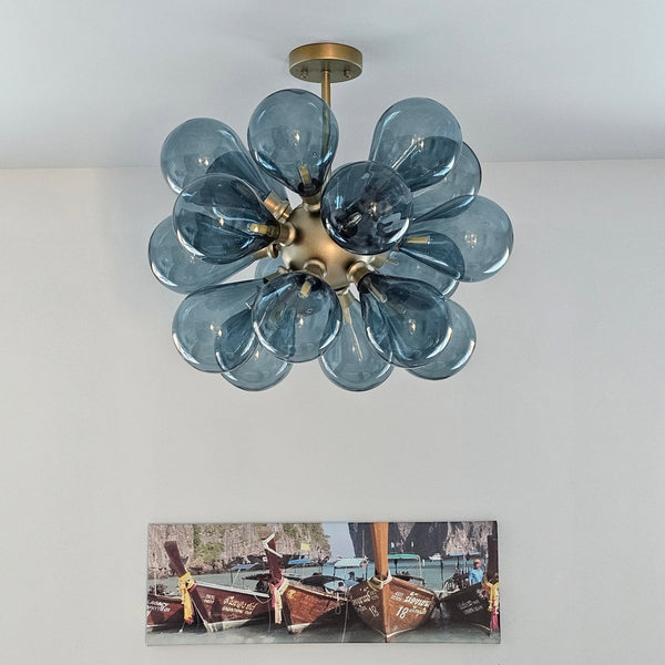 Chandelierias-Modern 18-Light Hand Blown Glass Cluster Chandelier-Chandelier-White Bubbles-