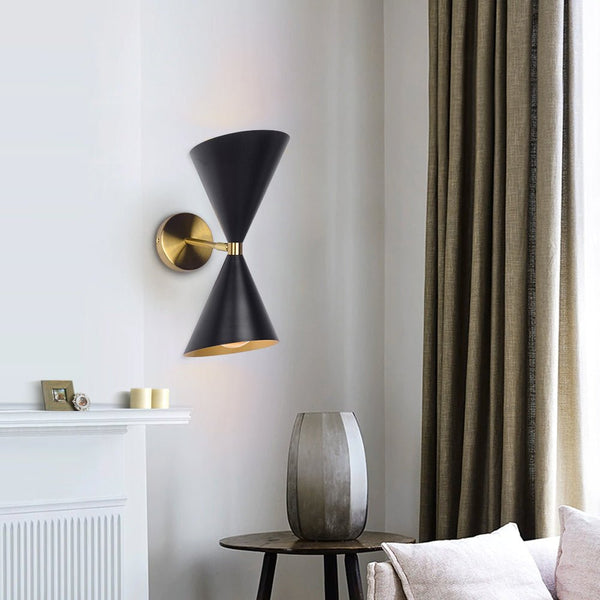 Chandelierias-Modern 2-Light Black Armed Wall Sconce-Wall Light--