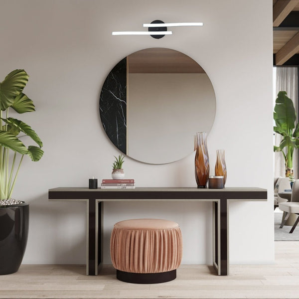 Chandelierias-Modern 2-Light Dimmable Wavy LED Semi-Flush Mount-Semi Flush-Black-