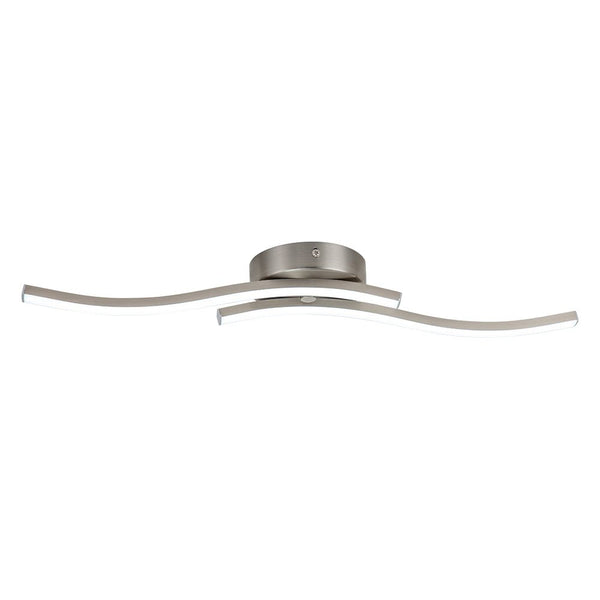 Chandelierias-Modern 2-Light Dimmable Wavy LED Semi-Flush Mount-Semi Flush-Black-