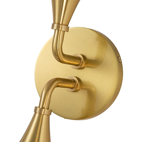 Chandelierias-Modern 2-Light Teardrop Brass Bathroom Vanity Light-Wall Light-Brass-