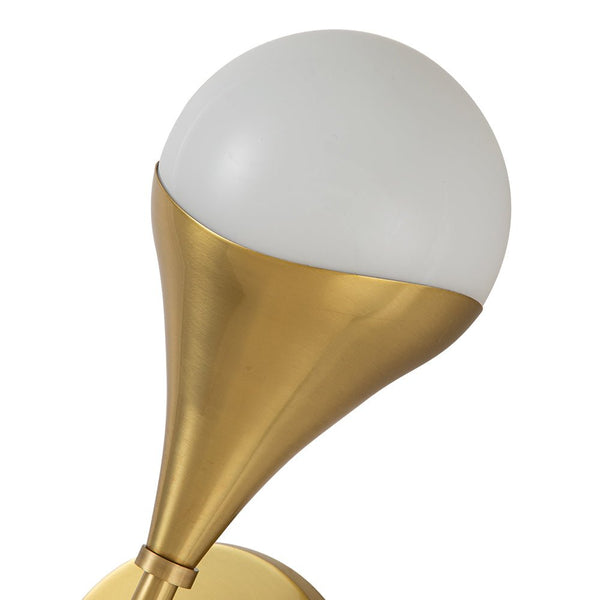 Chandelierias-Modern 2-Light Teardrop Brass Bathroom Vanity Light-Wall Light-Brass-