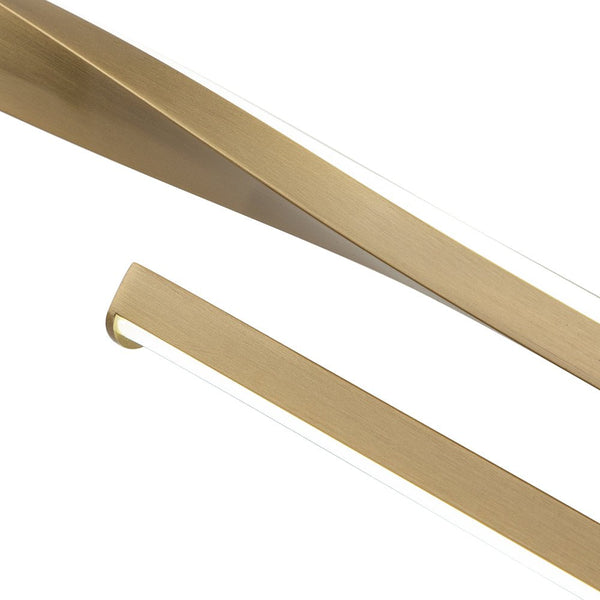Chandelierias-Modern 2-Light Twist Dimmable LED Vanity Light-Wall Light-Gold-24 in.