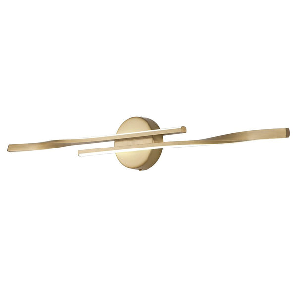 Chandelierias-Modern 2-Light Twist Dimmable LED Vanity Light-Wall Light-Gold-24 in.