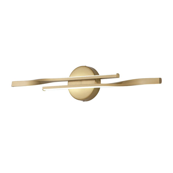 Chandelierias-Modern 2-Light Twist Dimmable LED Vanity Light-Wall Light-Gold-24 in.