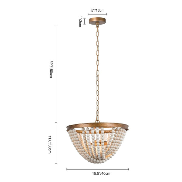 Chandelierias-Modern 3-Light Boho Beads Chandelier-Chandelier--