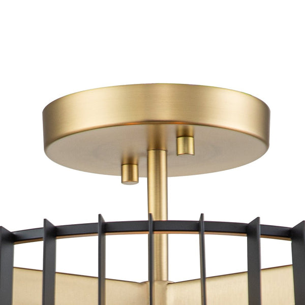 Chandelierias-Modern 3-Light Drum Semi-Flush Mount Ceiling Light-Flush Mount--