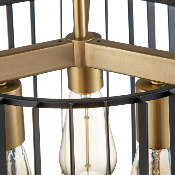 Chandelierias-Modern 3-Light Drum Semi-Flush Mount Ceiling Light-Flush Mount--