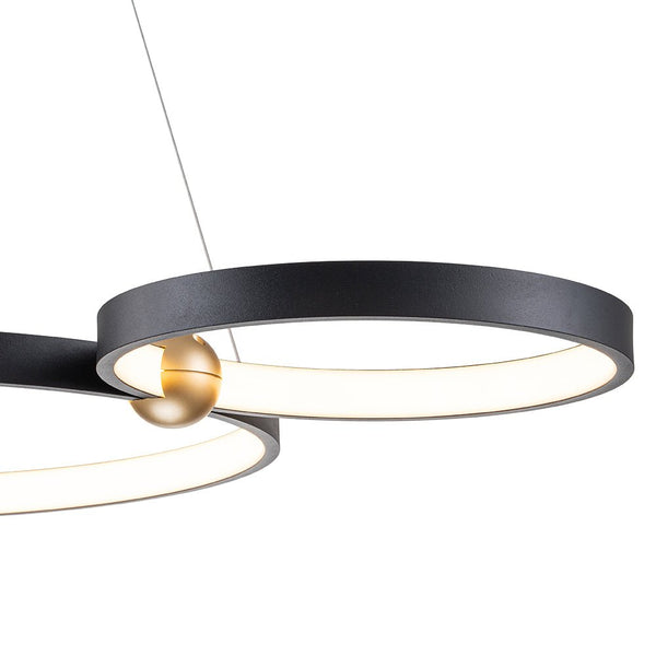 Chandelierias-Modern 3-Rings LED Dimmable Linear Chandelier-Chandelier-Black (Pre-order)-