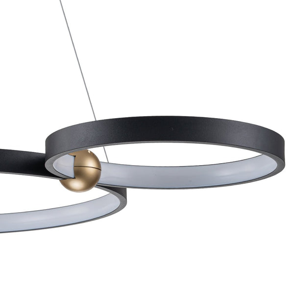Chandelierias-Modern 3-Rings LED Dimmable Linear Chandelier-Chandelier-Black (Pre-order)-