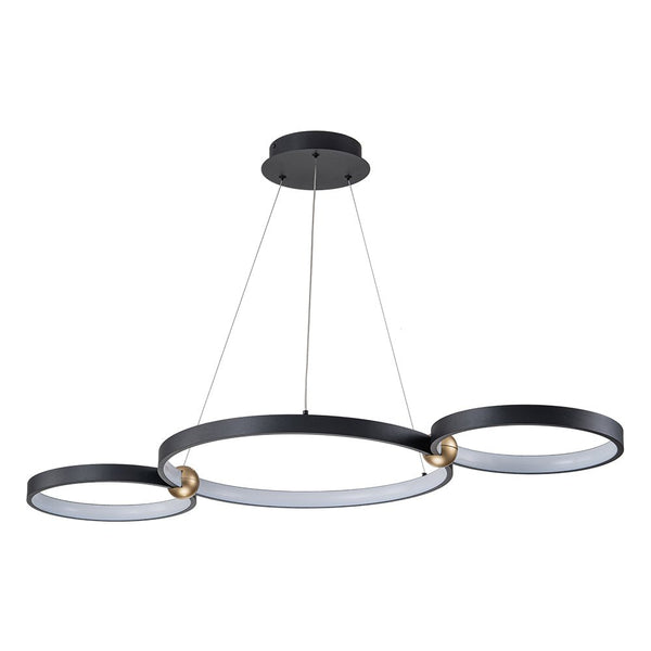 Chandelierias-Modern 3-Rings LED Dimmable Linear Chandelier-Chandelier-Black (Pre-order)-